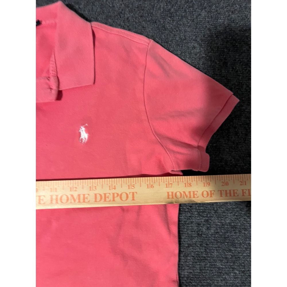 Ralph Lauren Sport Women Slim Fit Polo Shirt Coral Pink Cotton Size L - Picture 5 of 6